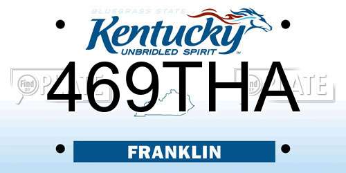 469THA Kentucky License Plate