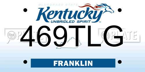 469TLG Kentucky License Plate