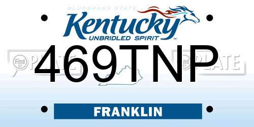 469TNP Kentucky License Plate