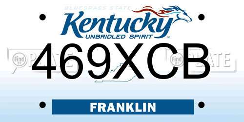 469XCB Kentucky License Plate