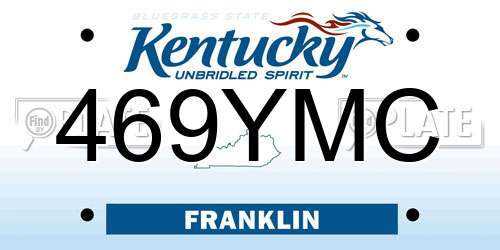 469YMC Kentucky License Plate