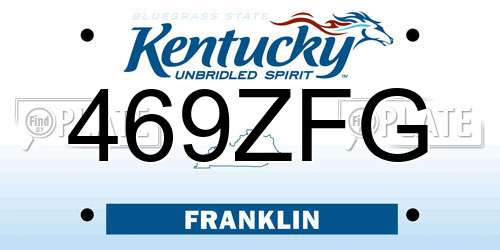 469ZFG Kentucky License Plate