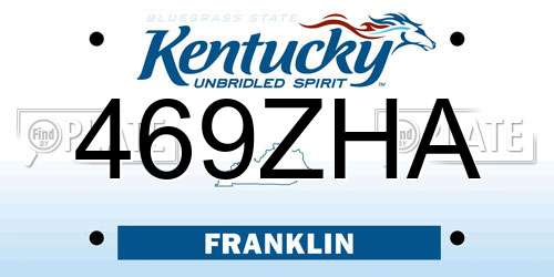 469ZHA Kentucky License Plate