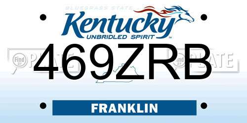 469ZRB Kentucky License Plate