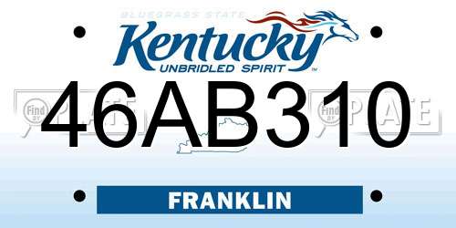 46AB310 Kentucky License Plate