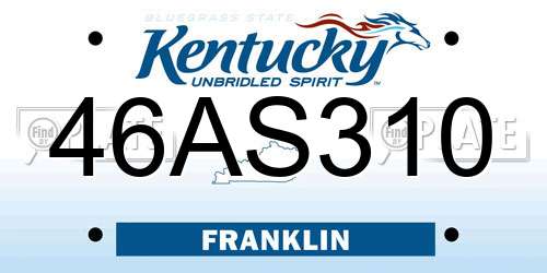 46AS310 Kentucky License Plate