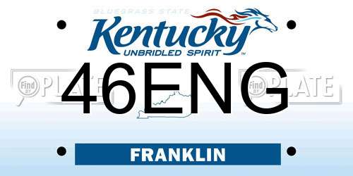46ENG Kentucky License Plate