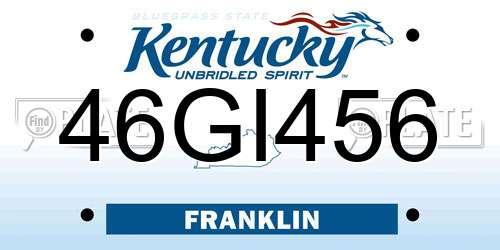 46GI456 Kentucky License Plate