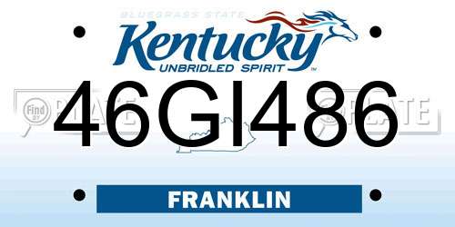46GI486 Kentucky License Plate