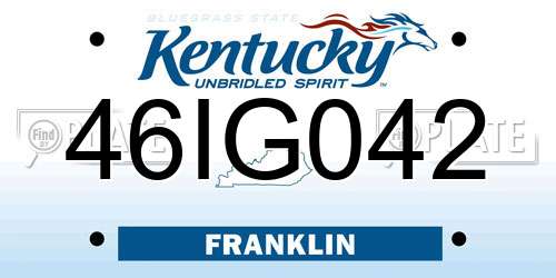 46IG042 Kentucky License Plate