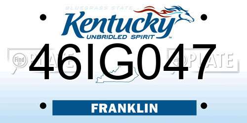 46IG047 Kentucky License Plate