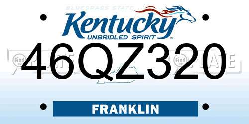 46QZ320 Kentucky License Plate