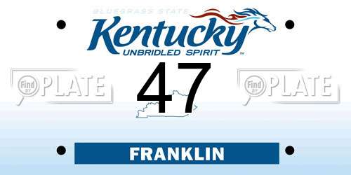 47 Kentucky License Plate
