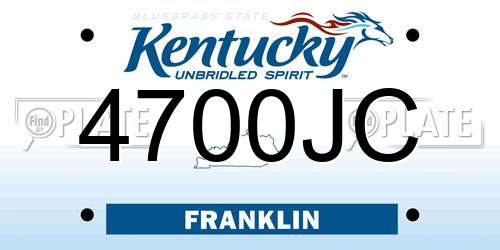 4700JC Kentucky License Plate