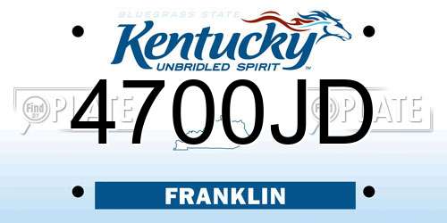 4700JD Kentucky License Plate