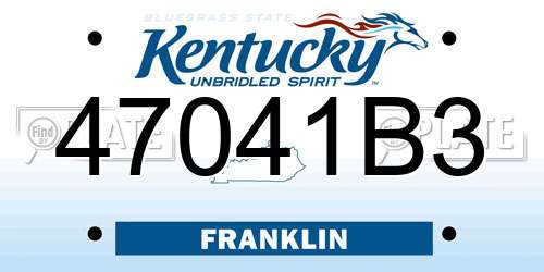 47041B3 Kentucky License Plate