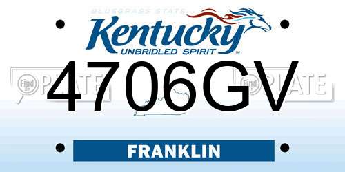 4706GV Kentucky License Plate