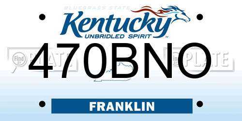 470BNO Kentucky License Plate