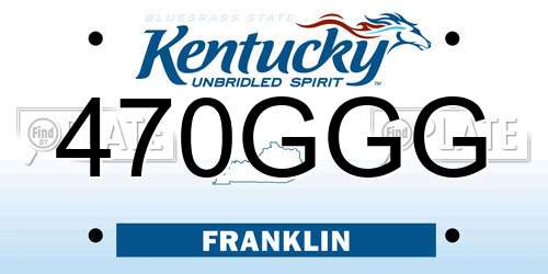 470GGG Kentucky License Plate