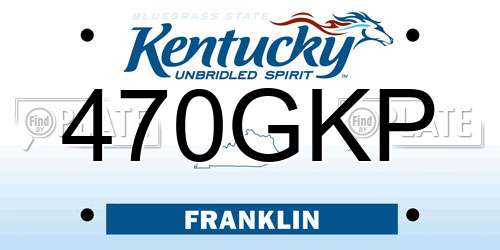 470GKP Kentucky License Plate