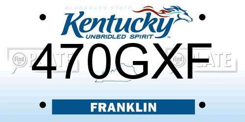 470GXF Kentucky License Plate