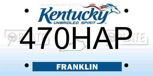 470HAP Kentucky License Plate