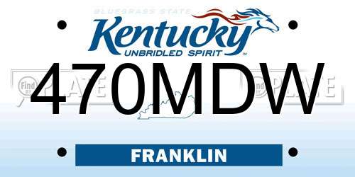 470MDW Kentucky License Plate