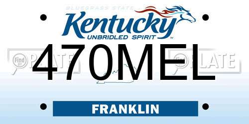 470MEL Kentucky License Plate
