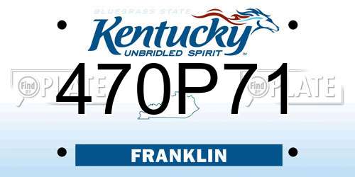 470P71 Kentucky License Plate