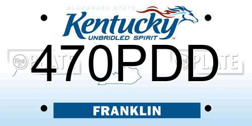 470PDD Kentucky License Plate