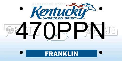 470PPN Kentucky License Plate
