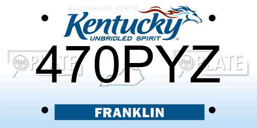 470PYZ Kentucky License Plate