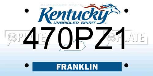 470PZ1 Kentucky License Plate