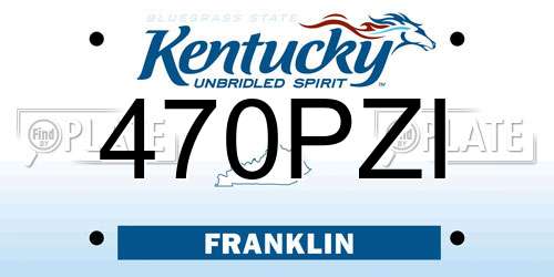 470PZI Kentucky License Plate