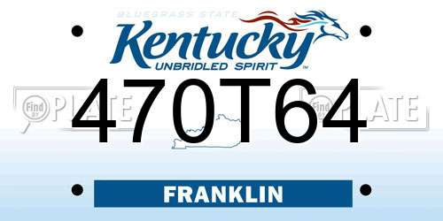 470T64 Kentucky License Plate