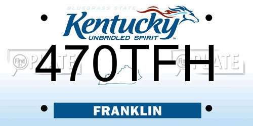 470TFH Kentucky License Plate