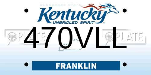 470VLL Kentucky License Plate