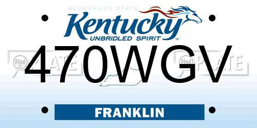 470WGV Kentucky License Plate