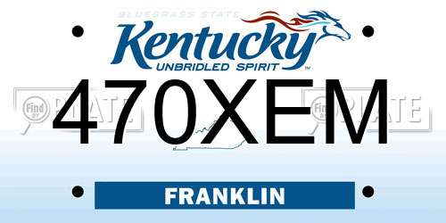 470XEM Kentucky License Plate