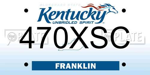 470XSC Kentucky License Plate