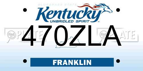 470ZLA Kentucky License Plate