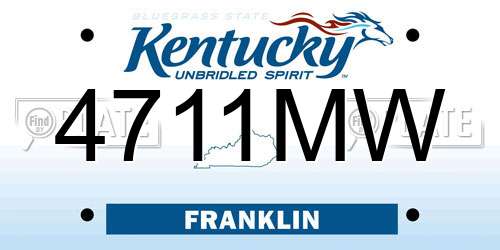 4711MW Kentucky License Plate