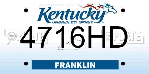 4716HD Kentucky License Plate