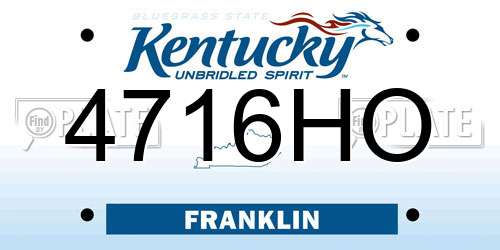 4716HO Kentucky License Plate
