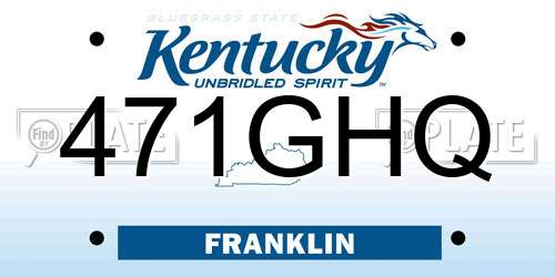 471GHQ Kentucky License Plate