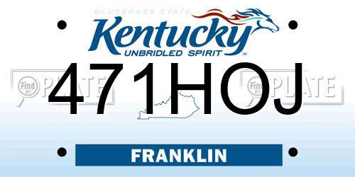 471HOJ Kentucky License Plate
