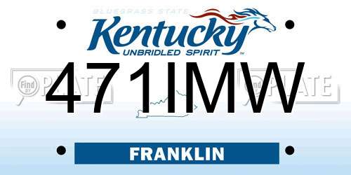 471IMW Kentucky License Plate