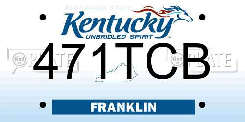 471TCB Kentucky License Plate