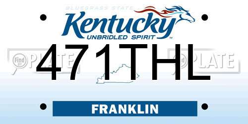 471THL Kentucky License Plate