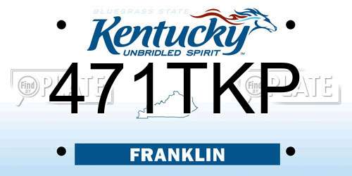 471TKP Kentucky License Plate